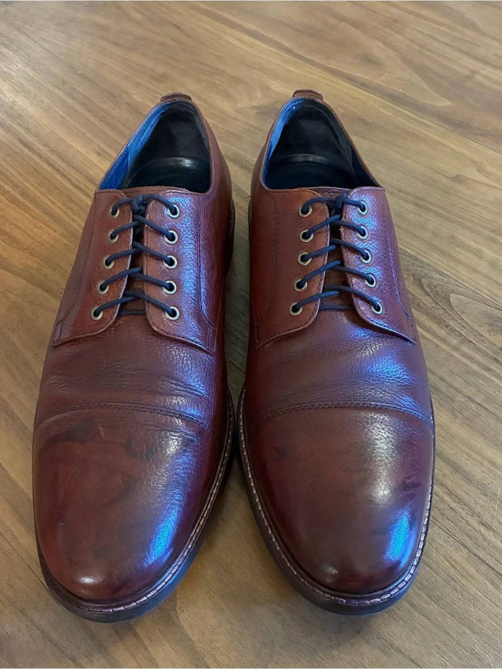 Cole Haan Brown Leather Cap Toe Dress Shoes